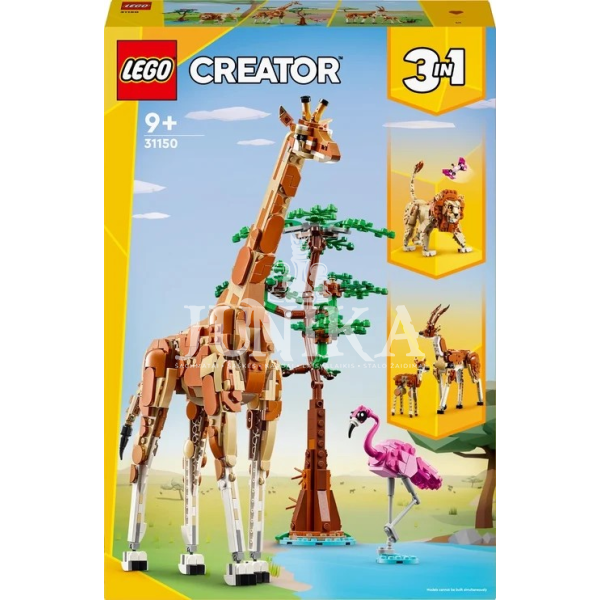 Konstruktorius LEGO® Creator 3in1 Laukiniai safario gyvūnai 31150